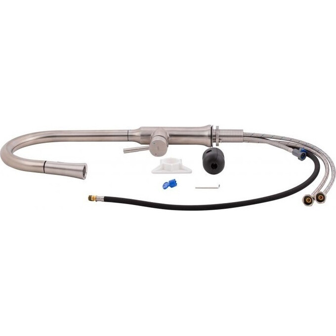 Смеситель для кухни Qtap Baruska QTBAR9137103UN (никель, с выдвижной лейкой), фото 7