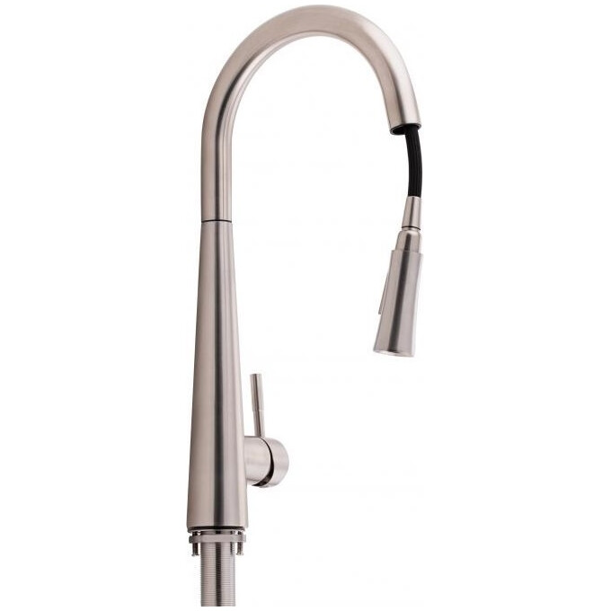 Смеситель для кухни Qtap Evicka QTEVI91103UN (никель, с выдвижной лейкой), фото 2
