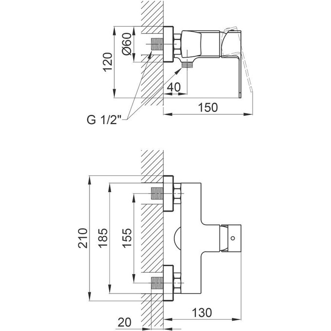 Змішувач для душу Qtap Lipno QTLIPNO4023101CB (чорний), фото , изображение 6