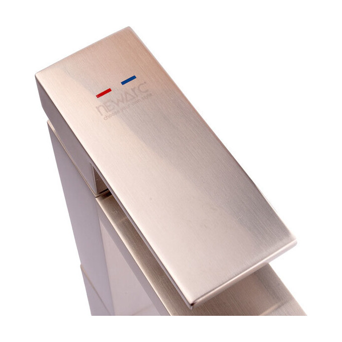 Смеситель для умывальника высокий Newarc Cubic 871001N (сатин), фото 3