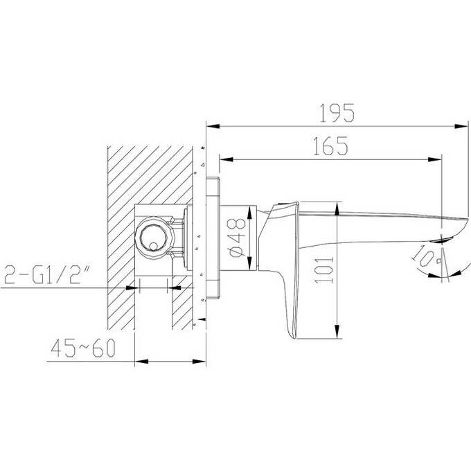 Змішувач для умивальника прихованого монтажу Newarc Life 981578 (золотий), фото , изображение 5