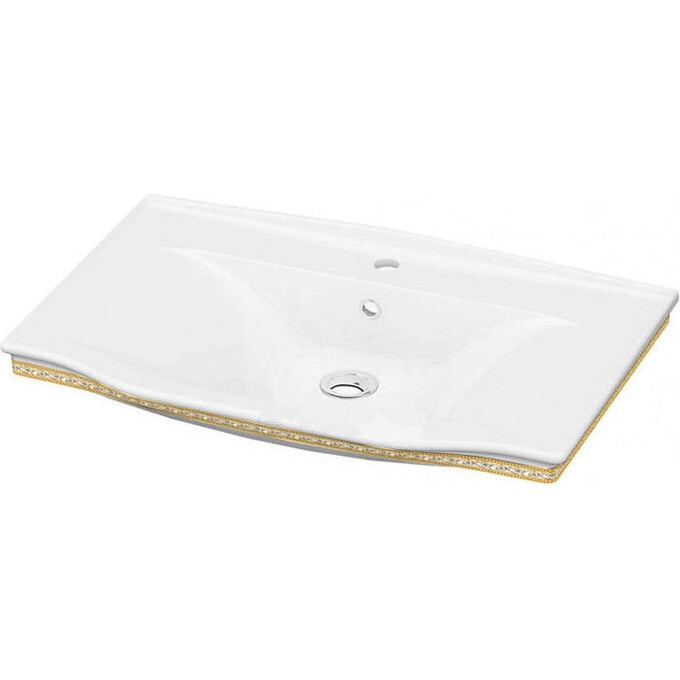 Умивальник 85 см Idevit Neo Classic 3301-0805-0088 (білий/декор золото), фото 