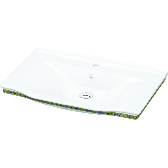 Умивальник 100 см Idevit Neo Classic 3301-1005-0088 (білий/декор золото), фото 