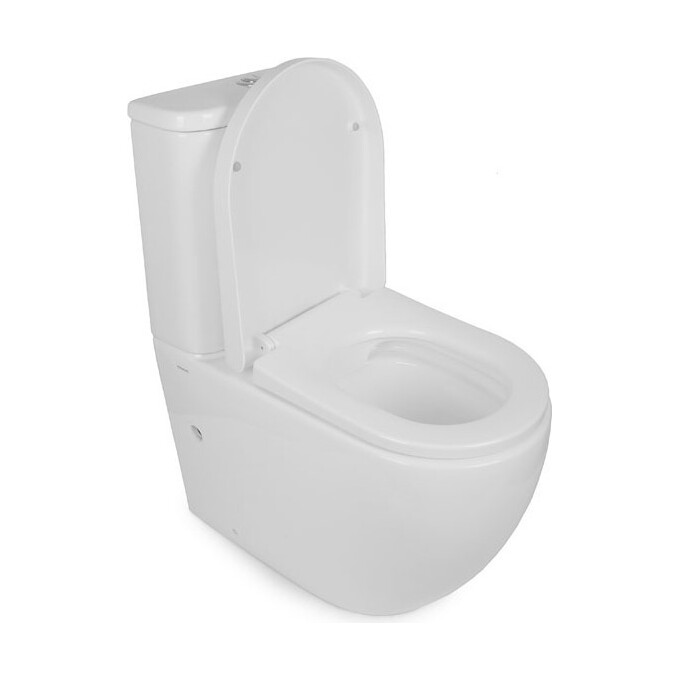 Безободковый унитаз-компакт Rimless Newarc Modern 3822W NEW (с сиденьем), фото 2