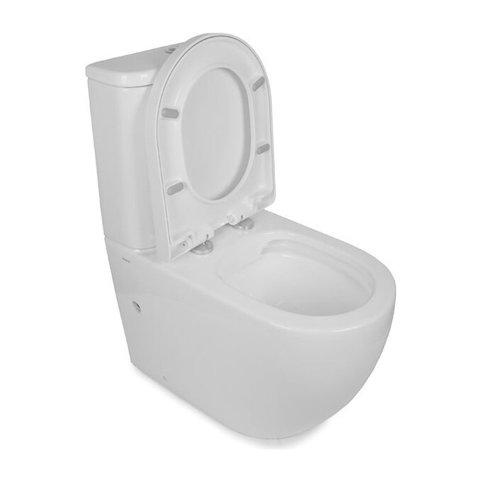 Безободковый унитаз-компакт Rimless Newarc Modern 3822W NEW (с сиденьем), фото 3