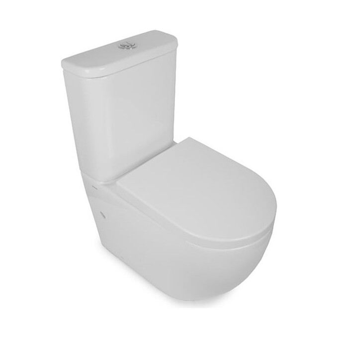 Безободковый унитаз-компакт Rimless Newarc Modern 3822W NEW (с сиденьем), фото 