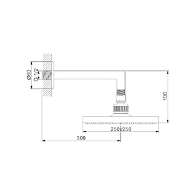 Верхний душ с кронштейном Newarc Corner 470531, фото 2