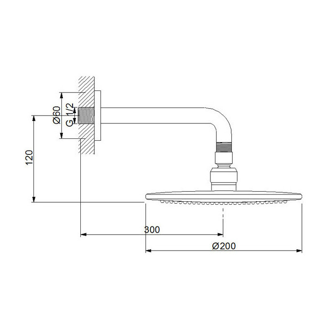 Верхний душ с кронштейном Newarc Premium 470591, фото 2