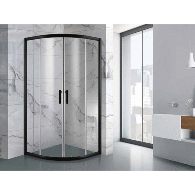 Душевая кабина без поддона 90x90 Asignatura Velvet 19020802 (профиль черный матовый, стекло прозрачное), фото 