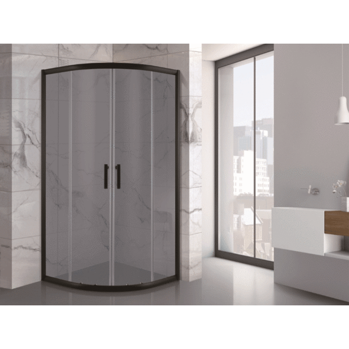 Душевая кабина без поддона 90x90 Asignatura Velvet 19320802 (профиль черный матовый, стекло серое), фото 