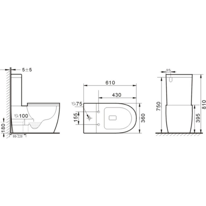 Безободковый унитаз-компакт Rimless Newarc Modern 3822W NEW (с сиденьем), фото 10