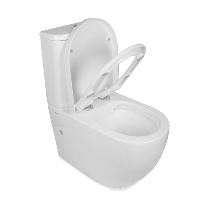 Безободковый унитаз-компакт Rimless Newarc Modern 3822W NEW (с сиденьем), фото 4