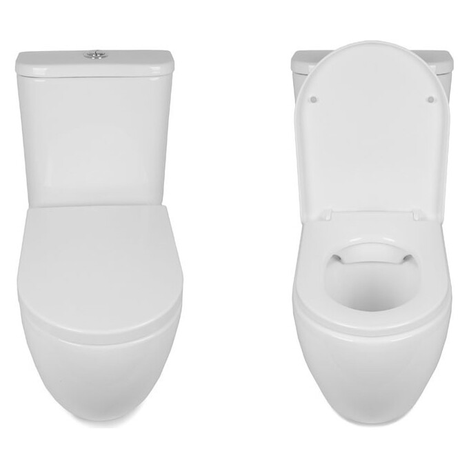 Безободковый унитаз-компакт Rimless Newarc Modern 3822W NEW (с сиденьем), фото 7