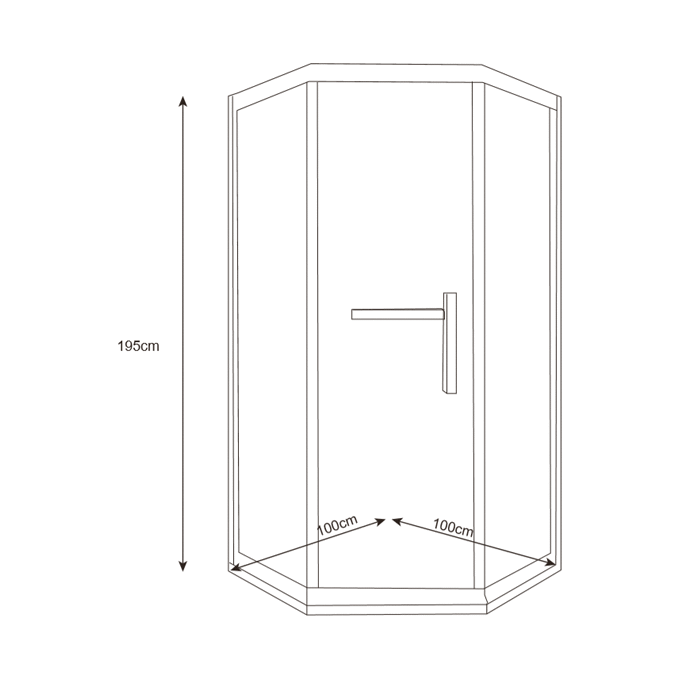 Душевая кабина без поддона 100x100 Asignatura Tinto 49022702 (профиль черный матовый , стекло прозрачное), фото 6