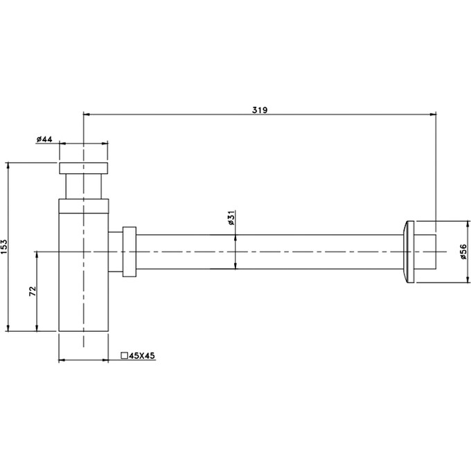 Сифон для умывальника Asignatura Intense 65512800, фото 2