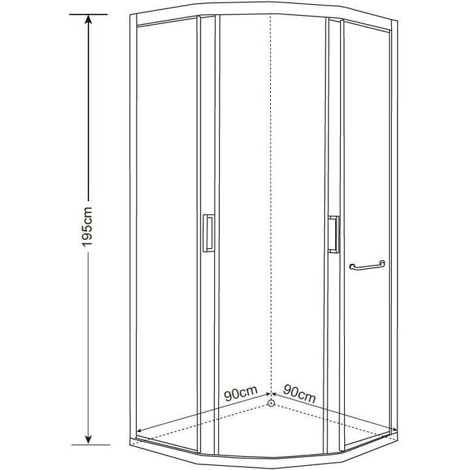 Душевая кабина без поддона 90x90 Asignatura Perissa 69020802 (профиль черный матовый, стекло принт), фото 4