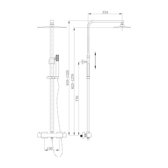 Душевая система с термостатом Asignatura Unique 85527802 (черная матовая), фото 2