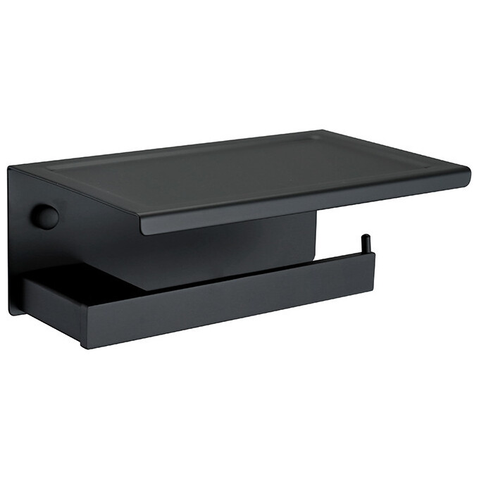 Держатель для туалетной бумаги с полочкой Asignatura Unique 85606802 (черный матовый), фото 