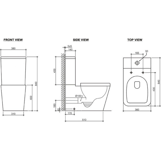Безободковый унитаз-компакт Asignatura Angle Rimless 87802505 (с сиденьем), фото 2