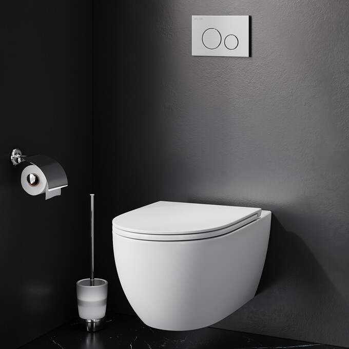 Безободковый подвесной унитаз Am.Pm Bliss L C531700WH FlashClean (без сидения), фото 7