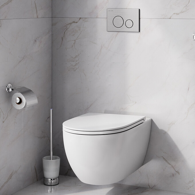 Безободковый подвесной унитаз Am.Pm Bliss L C531700WH FlashClean (без сидения), фото 8