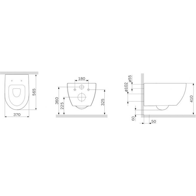 Безободковый подвесной унитаз Am.Pm Bliss L C531700WH FlashClean (без сидения), фото 10