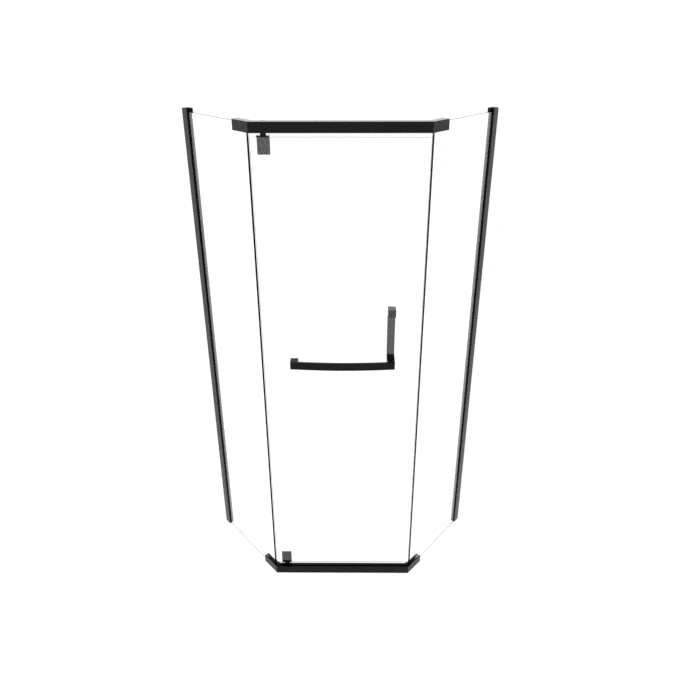 Душова кабіна без піддону 90x90 Asignatura Turia 39020402 (профіль чорний матовий, скло прозоре), фото , изображение 2