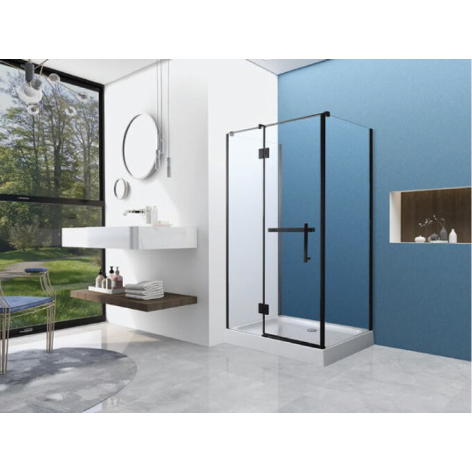 Душевая кабина без поддона 120x80 Asignatura Vik 59020402 (профиль черный матовый , стекло прозрачное), фото 