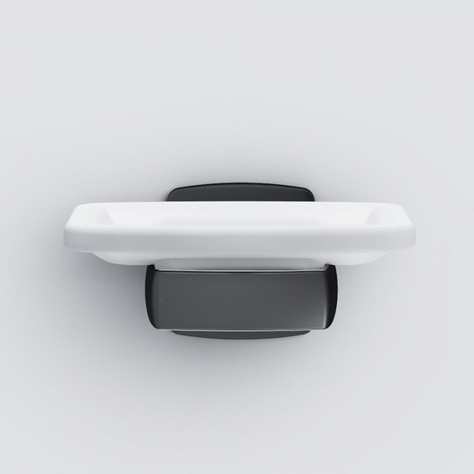 Стеклянная мыльница с настенным держателем Am.Pm Gem A9034222 (черная), фото 5