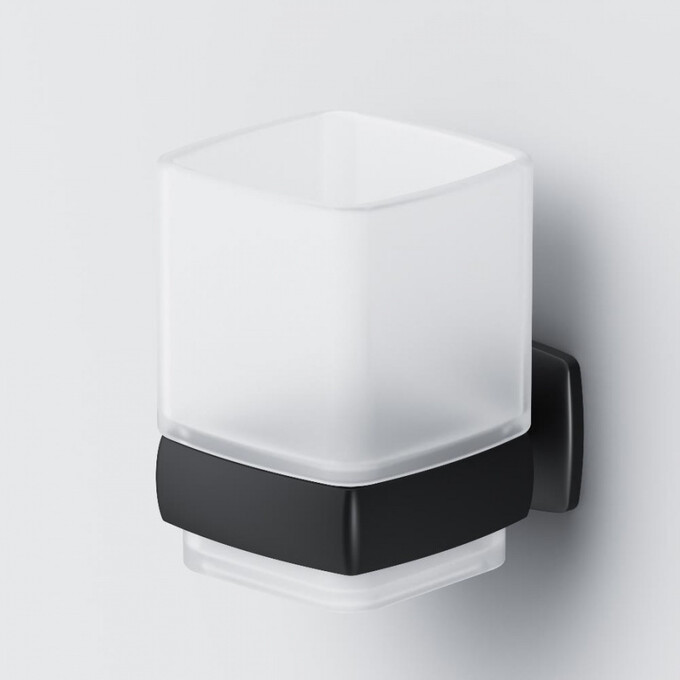 Стеклянный стакан с настенным держателем Am.Pm Gem A9034322 (черный), фото 3