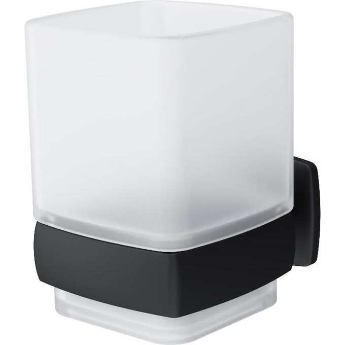 Стеклянный стакан с настенным держателем Am.Pm Gem A9034322 (черный), фото 