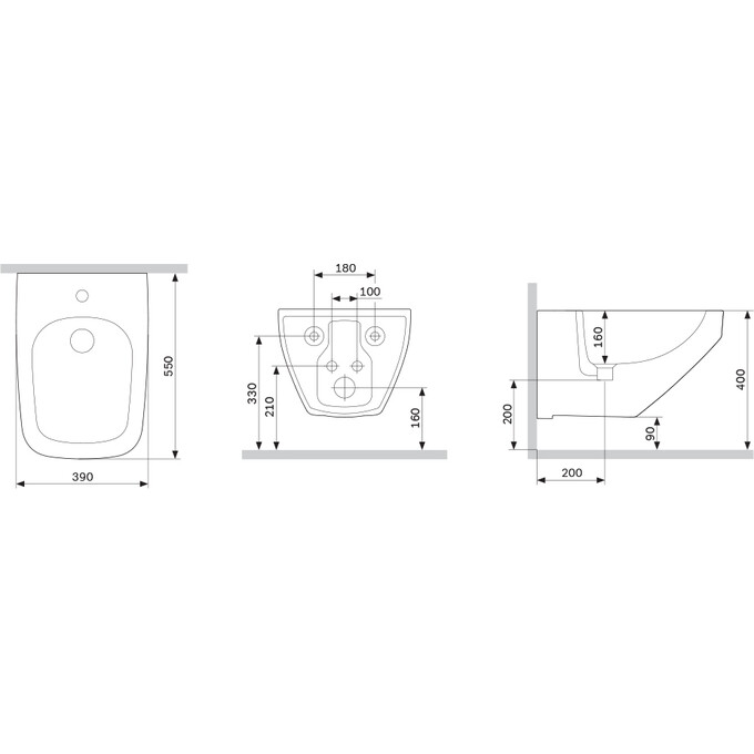 Биде подвесное Am.Pm Inspire 2.0 C50A3411WH, фото 7