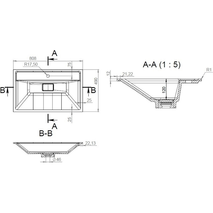 Умивальник 80 см Am.Pm Inspire V2.0 M50AWPC0801WG, фото , изображение 2
