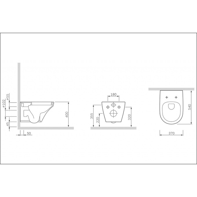 Безободковый подвесной унитаз Am.Pm Inspire FlashClean C501700WH (без сиденья), фото 12