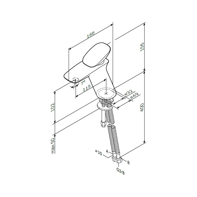 Змішувач для умивальника Am.Pm Spirit V2.0 F70A02100, фото , изображение 11