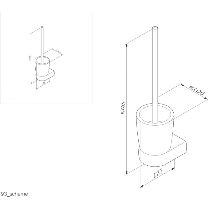 Ершик для унитаза Am.Pm Sensation A3033300 (настенный), фото 8