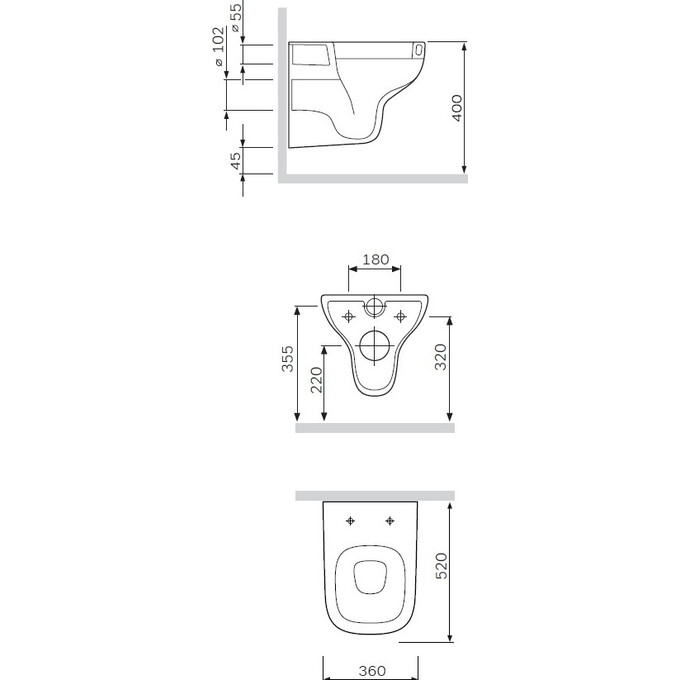 Безободковый подвесной унитаз Am.Pm Like Flashclean C801700SC (с сиденьем микролифт), фото 10