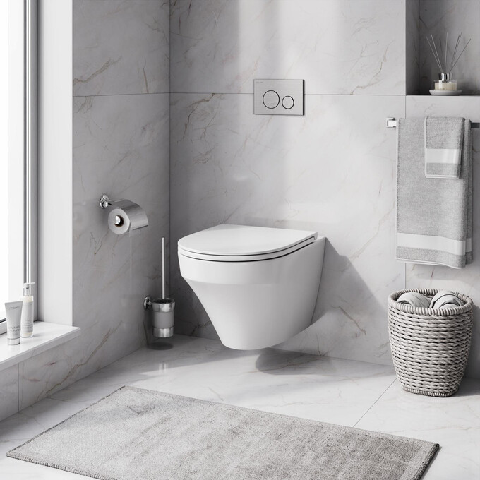 Безободковый подвесной унитаз Am.Pm Inspire FlashClean C501700WH (без сиденья), фото 4