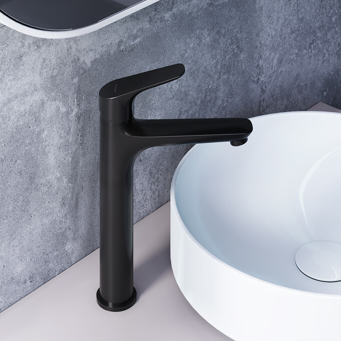 Смеситель для умывальника высокий RedBlu Origin Bit 770250300 (черный), фото 2