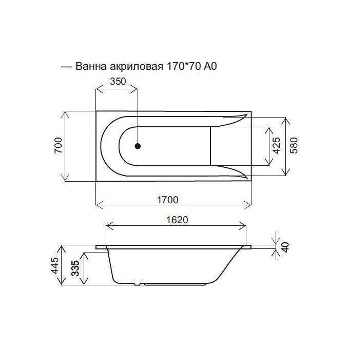 Акриловая ванна Am.Pm Spirit W72A-170-070W-A2 (170x70 см), фото 11