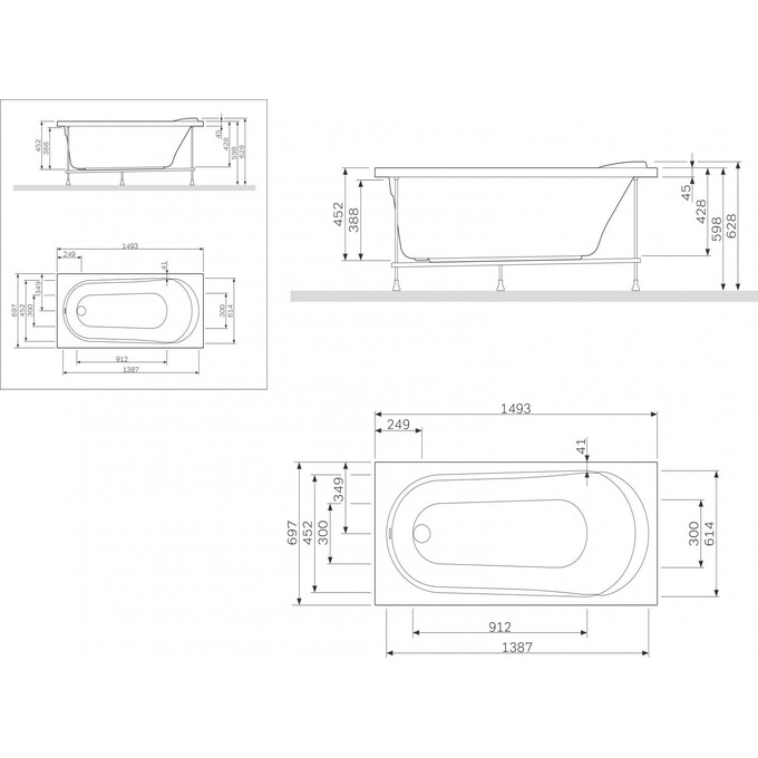 Панель для ванны Am.Pm W72A-170-070W-P2 (фронтальная), фото 3