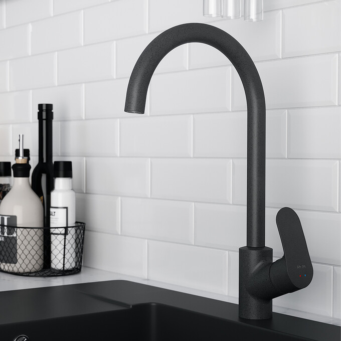 Змішувач для кухні Am.Pm Like F80E07122 (чорний), Колір виробника: чорний, фото , изображение 2