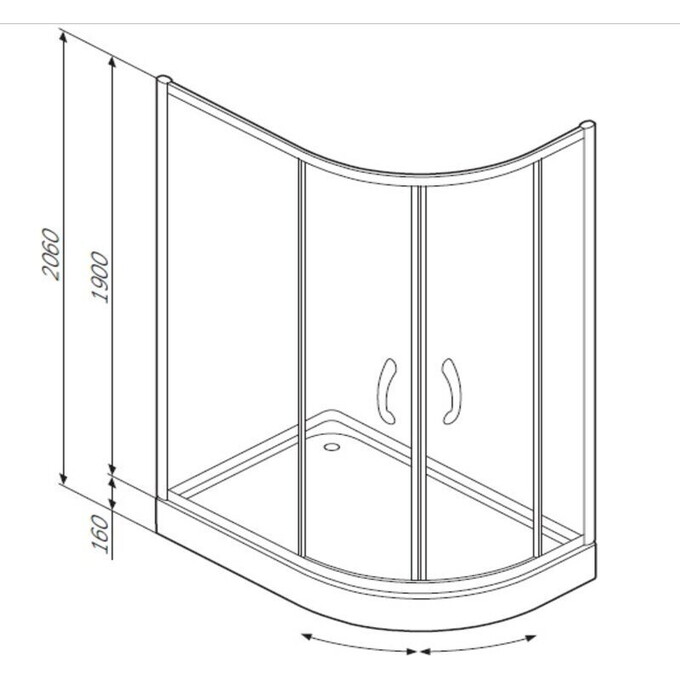 Душевая кабина Am.Pm Bliss W56G-302U120MT (120x80 см, стекло прозрачное, профиль хром), фото 3