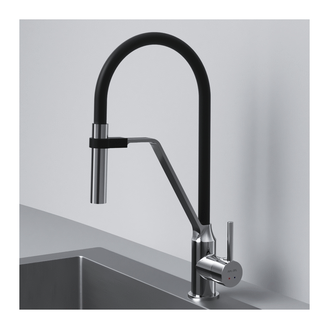 Смеситель для кухни Am.Pm Like S F8013000 (хром/черный, с гибким изливом), фото 3