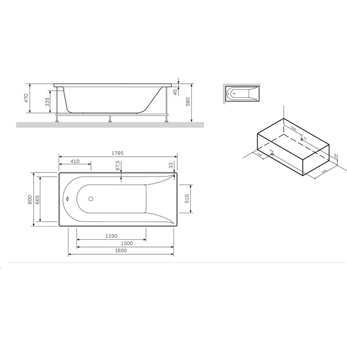 Каркас для ванны Am.Pm Spirit W72A-180-080W-R2 (180x80 см), фото 3