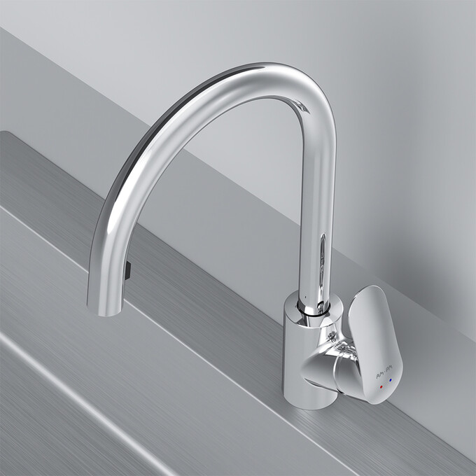 Смеситель для кухни Am.Pm Like F8012000 (с выдвижной лейкой), фото 4