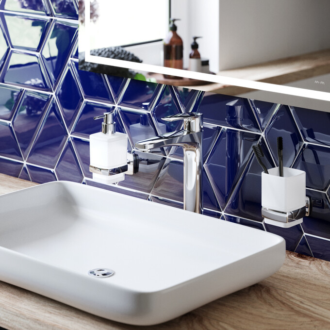 Змішувач для умивальника Am.Pm Gem F9092200 (високий, з донним клапаном), фото , изображение 2