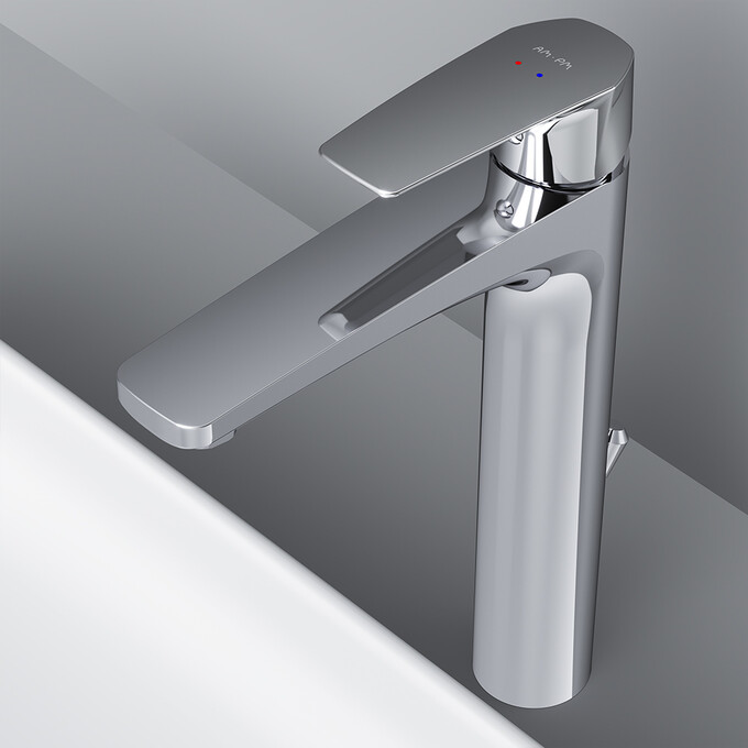 Змішувач для умивальника Am.Pm Gem F9092200 (високий, з донним клапаном), фото , изображение 5