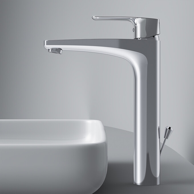 Змішувач для умивальника Am.Pm Gem F9092200 (високий, з донним клапаном), фото , изображение 6