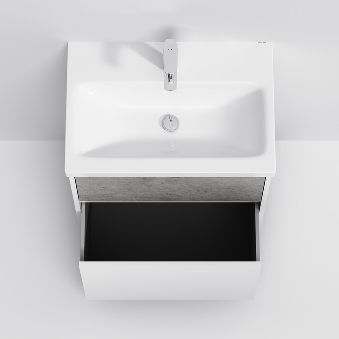 Тумба с раковиной Am.Pm Gem S M91-FSX0602-WC0602BF38 (60 см, белая/серая, напольная), фото 6